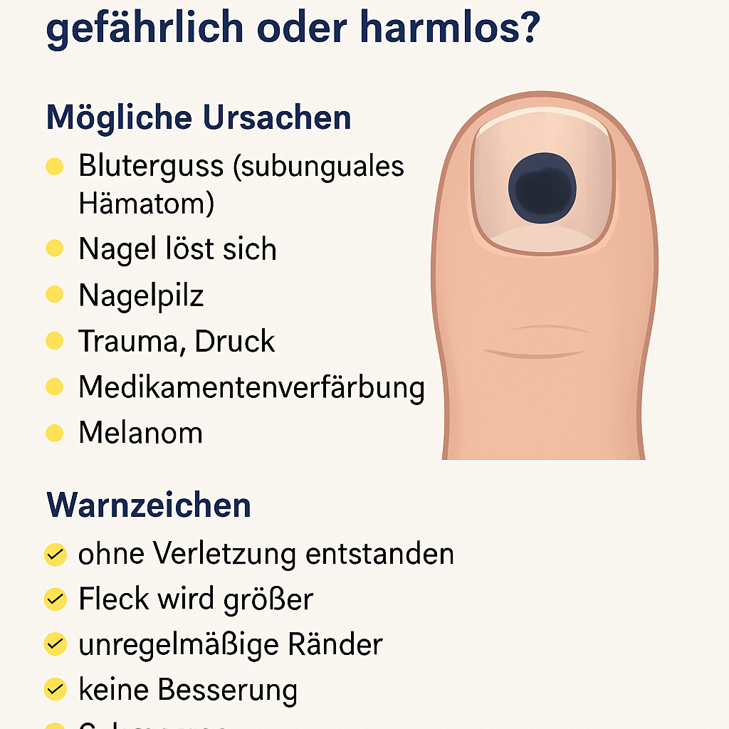 schwarzer fleck zehennagel