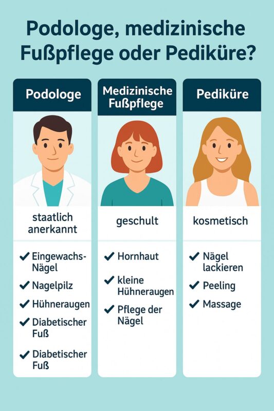 podologe, medizinische fußpflege oder pediküre