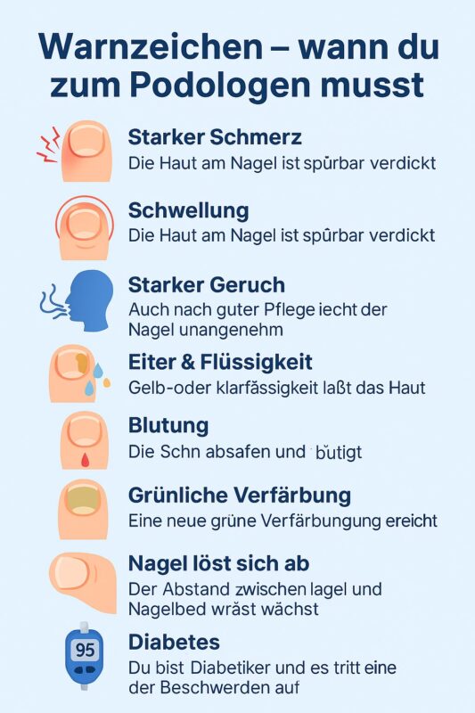 Warnzeichen - wann du zum Podologen musst