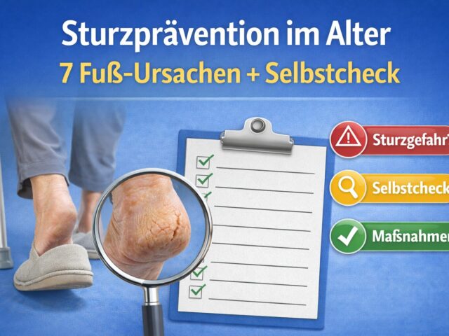 Sturzprävention im Alter beginnt am Fuß: 7 Ursachen + Selbstcheck + Maßnahmenplan