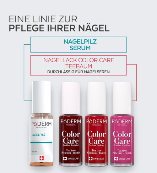 PODERM - NAGELLACK COLOR CARE TEEBAUM – DUNKELROT – Bild 5