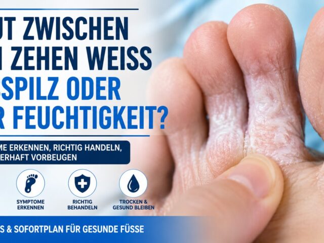 Haut zwischen den Zehen weiß und aufgeweicht: Fußpilz oder nur Feuchtigkeit?