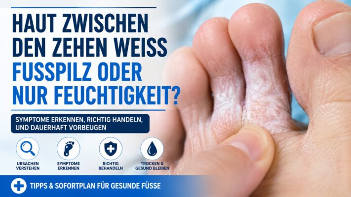 Haut zwischen den Zehen weiß
