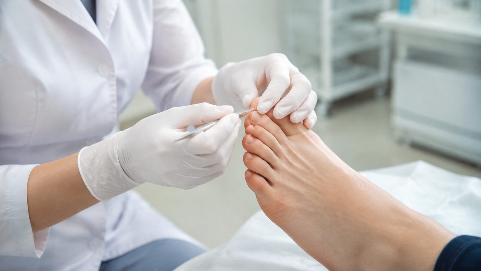 Professionelle Behandlung verdickter Fußnägel