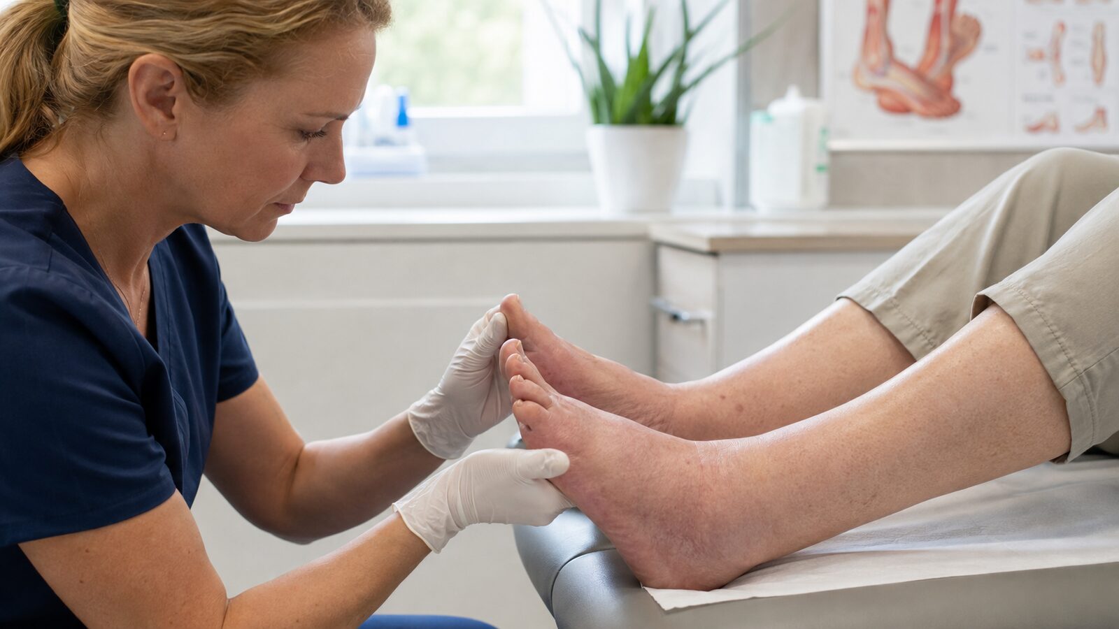 Weite Schuhe und druckfreie Socken bei geschwollenen Füßen
