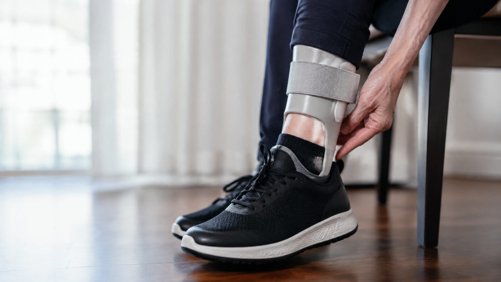 Fußheberorthese und passender Schuh nach Schlaganfall