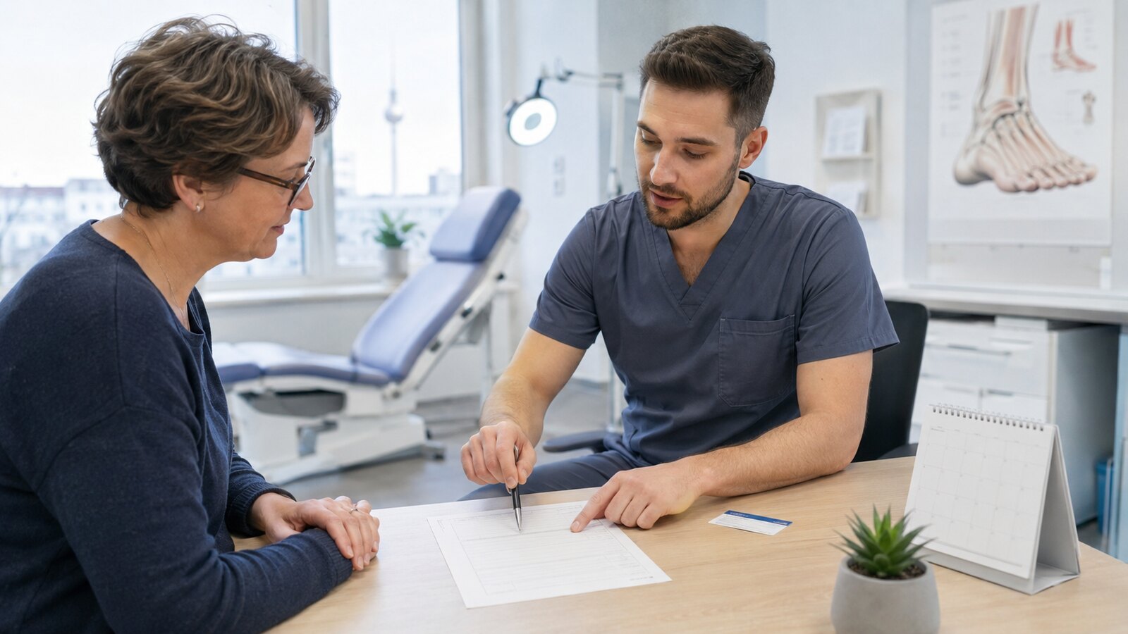 Beratung zu einer Heilmittelverordnung für Podologie