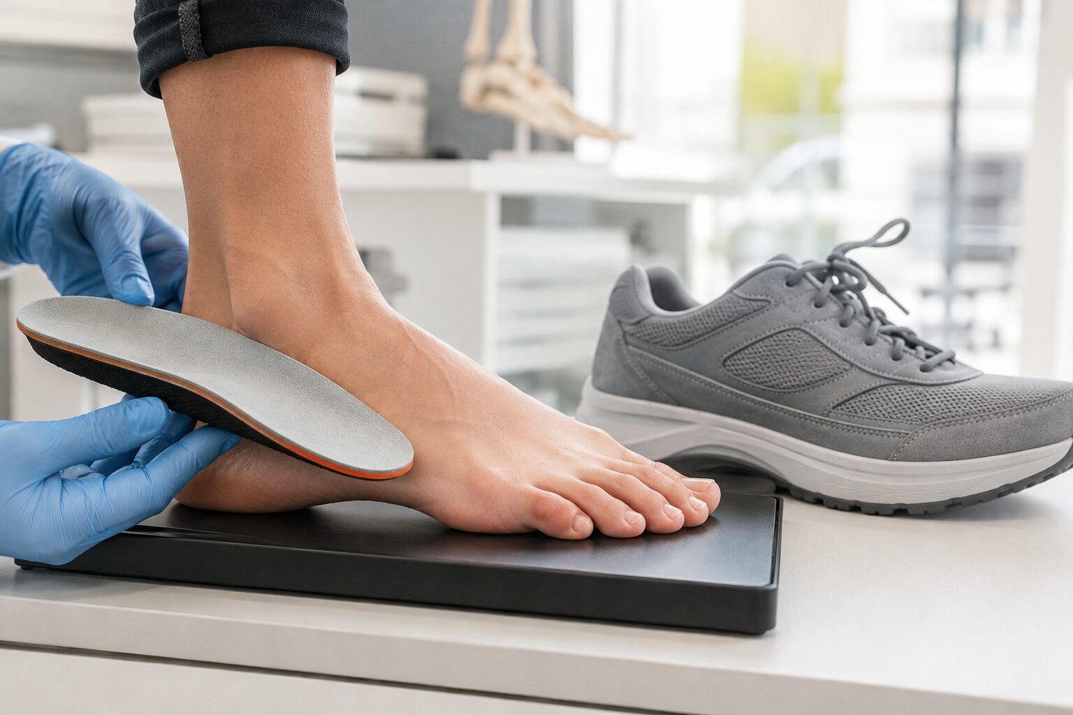 Individuelle Einlage und passender Schuh zur Entlastung bei Hohlfuß