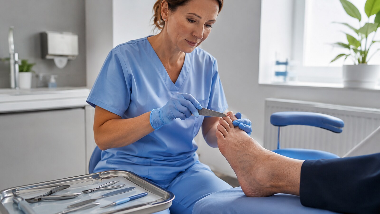 Schonende podologische Nagelpflege bei pAVK