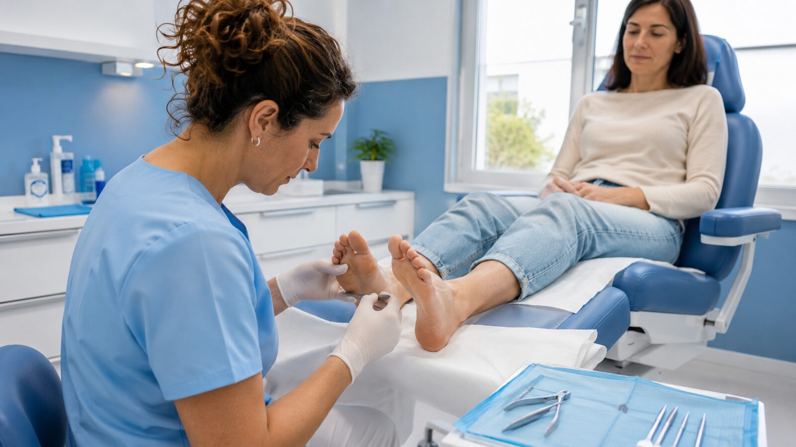 Podologische Behandlung für eine Patientin aus Berlin-Neukölln