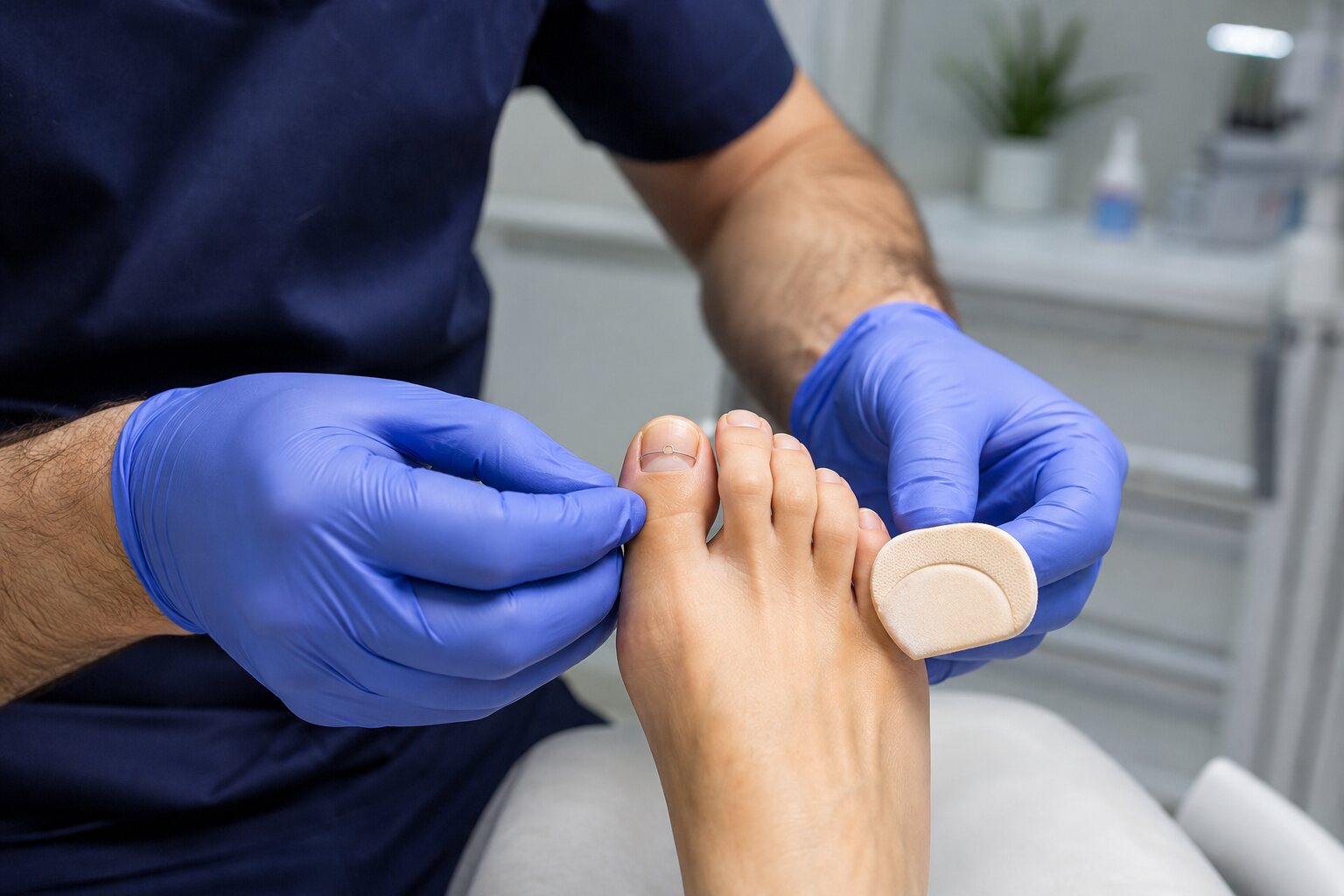 Nagelkorrekturspange und Druckentlastung in der podologischen Behandlung