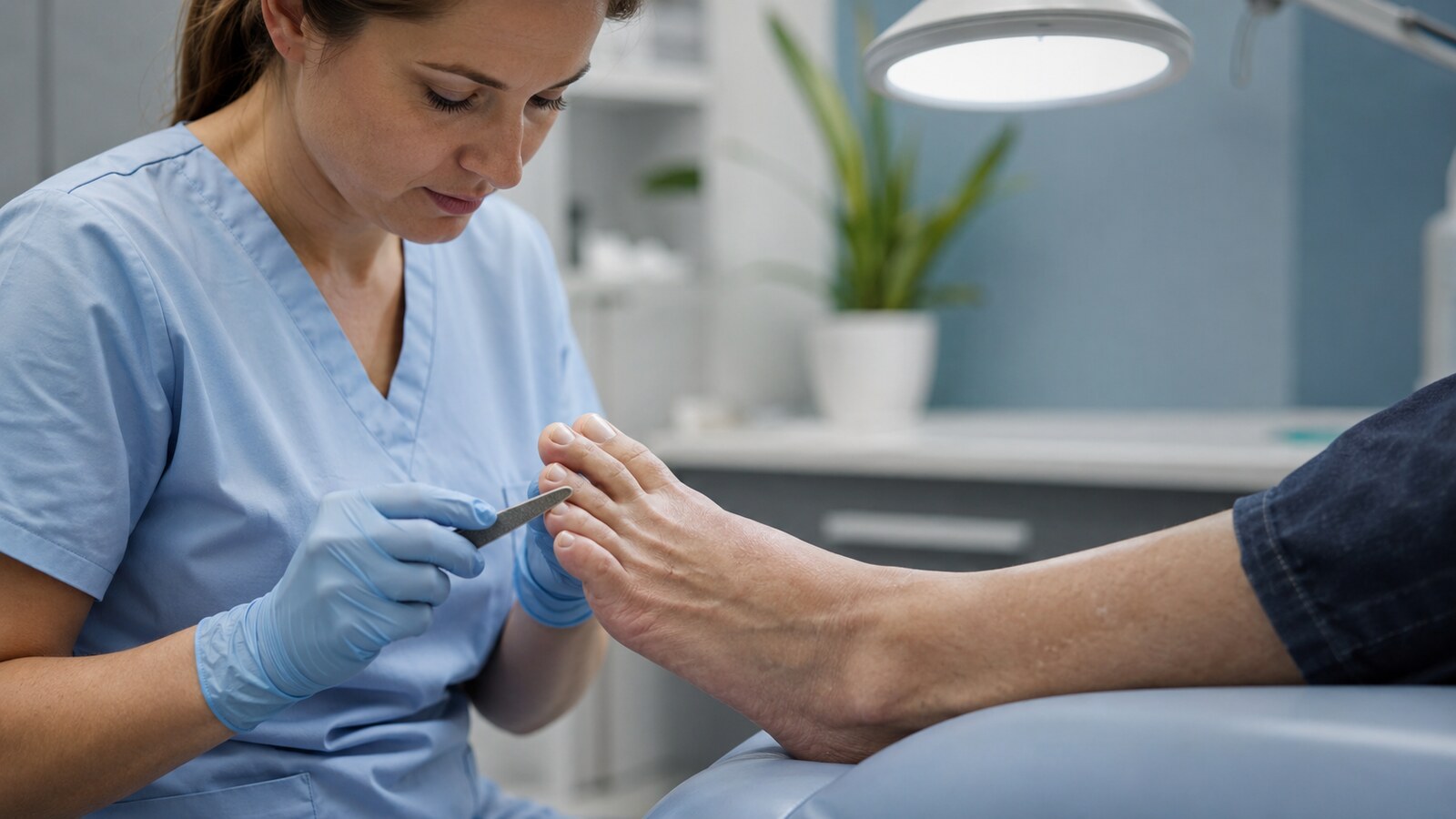 Schonende podologische Behandlung bei Polyneuropathie an den Füßen